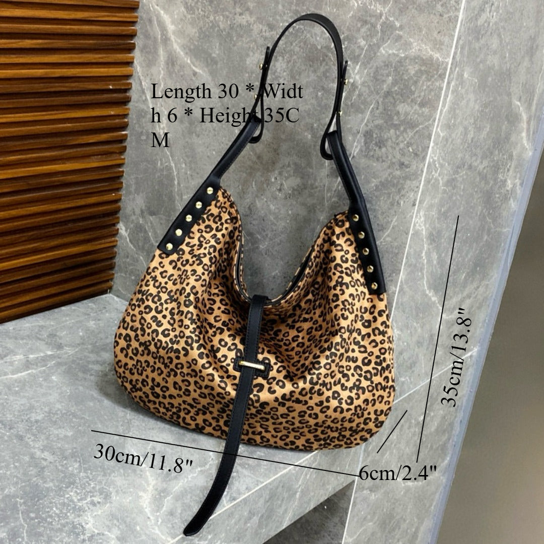 Women's Trendy Leopard Hobo Crossbody Bag