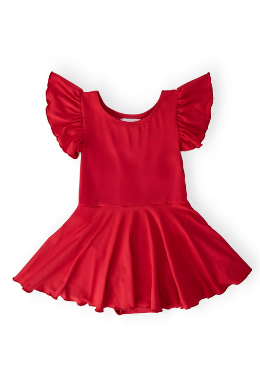 Red S/S Twirl Leotard
