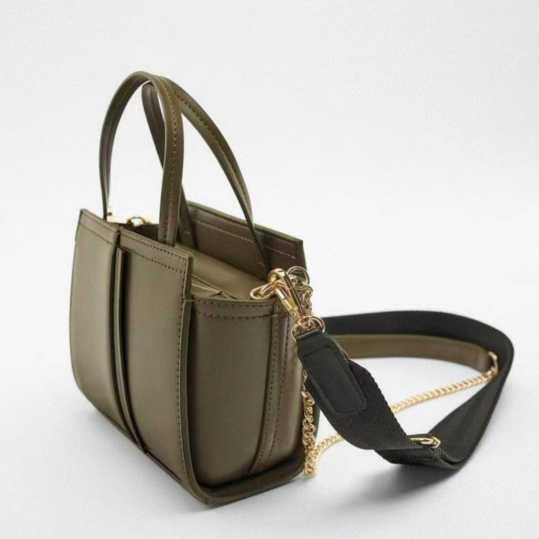Stylish Army Green Tote Purse - Versatile Crossbody Guitar Strap Bag for Everyday Use