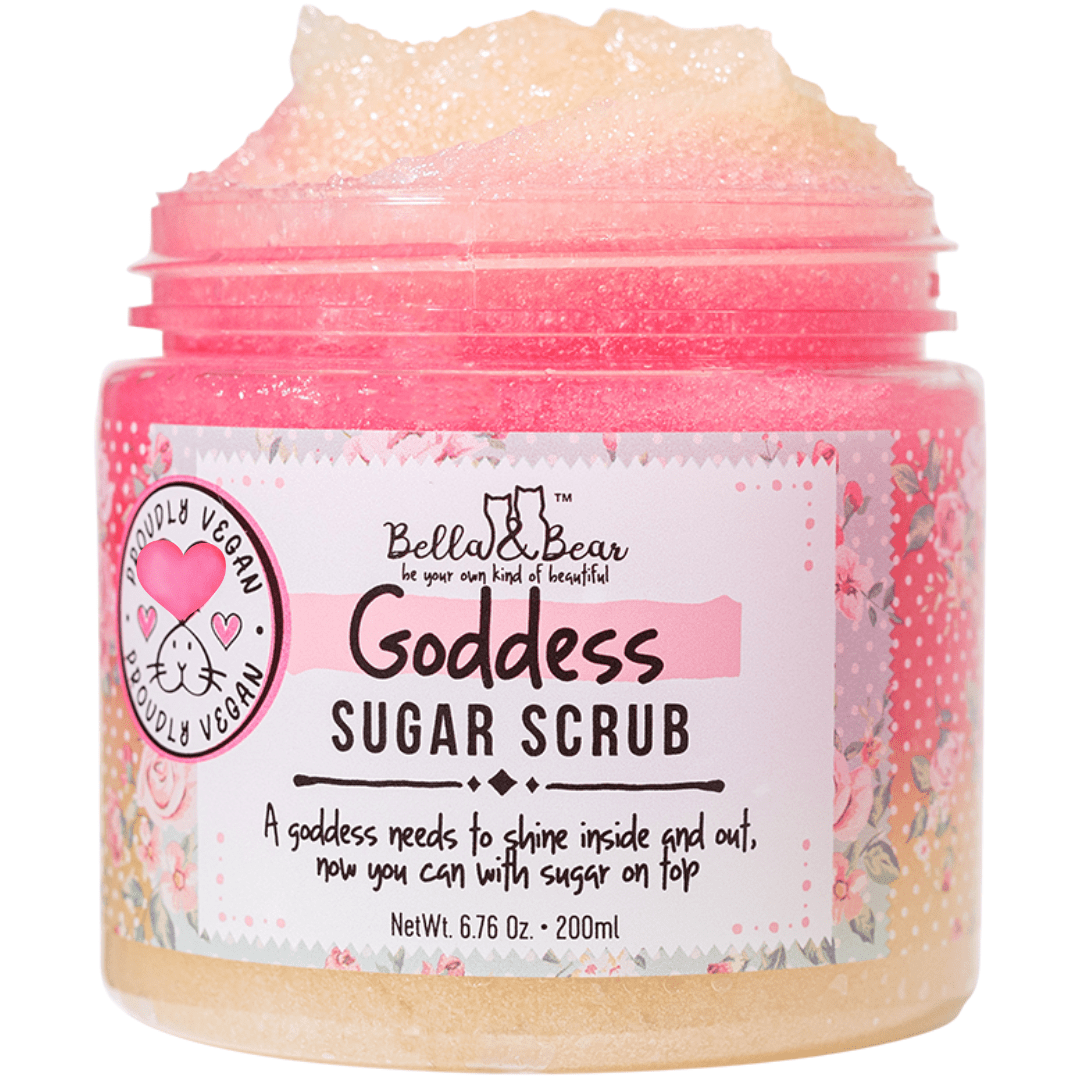 Bella & Bear Goddess Gift Set with 2 in 1 Foaming Shower Gel & Bubble Bath, Foaming Bath Milk, Body Scrub & Lip Care Set – Tropical Scent