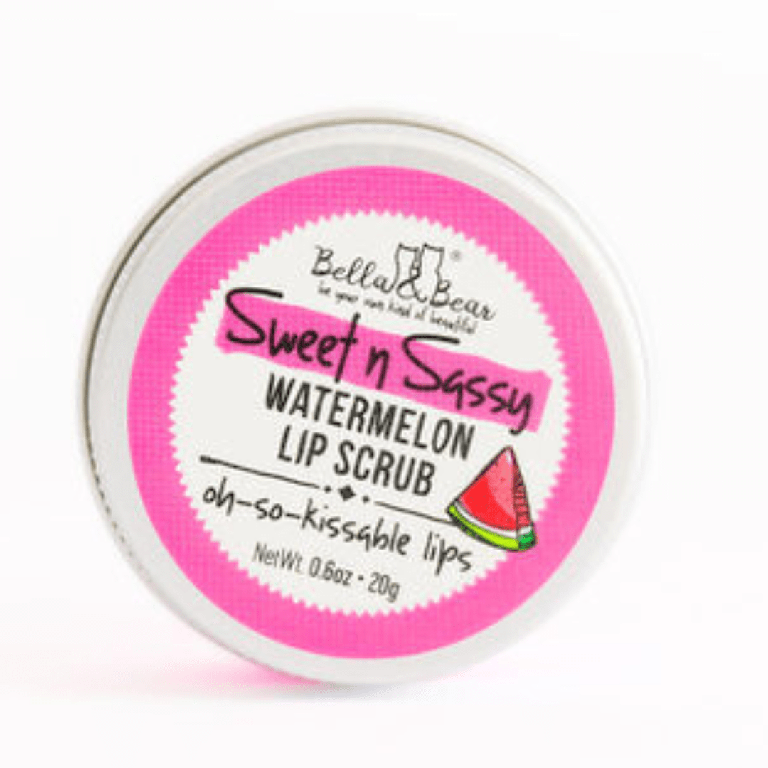 Bella and Bear Sweet n' Sassy Watermelon Gift Set with Foaming Shower Gel & Bubble Bath, Foaming Bath Milk, Body Scrub, Lip Butter & Lip Scrub