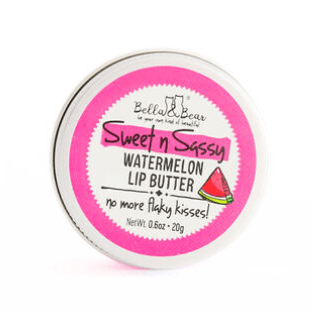 Bella and Bear Sweet n' Sassy Watermelon Gift Set with Foaming Shower Gel & Bubble Bath, Foaming Bath Milk, Body Scrub, Lip Butter & Lip Scrub